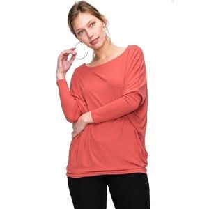 Londyn Top Red Solid Long Sleeves